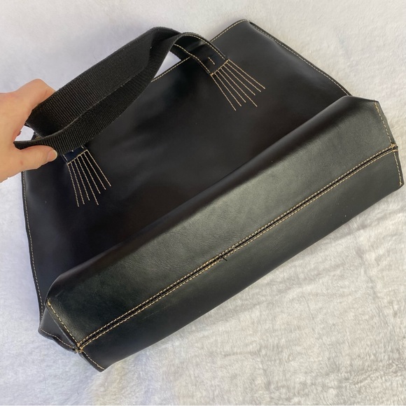 Ameri Leather Black Leather Shoulder Bag Pocketbook - Picture 4 of 6